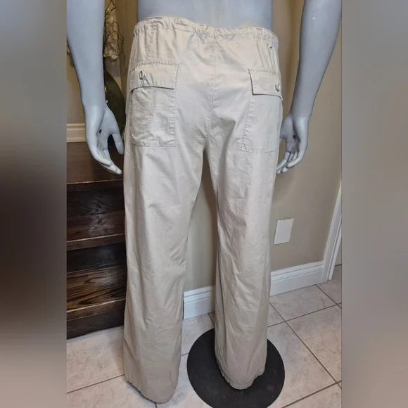 H&M Men's Cream Drawstring Pants - Picture 9 of 12